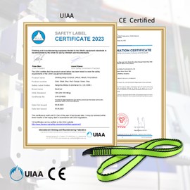 NewDoar CE & UIAA Certified Climbing Sling 16mm Nylon Sling Runners 22KN 4840LB Climbing Utility Cord Rock Climbing,Creating Anchors System,Rappelling Gear,Perfect for Tree Work-Green/48''(120cm)1pcs