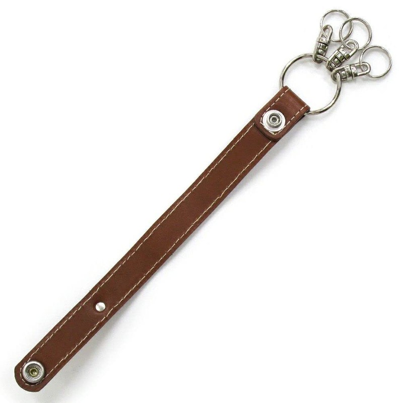Wachifudo Dayan Cat Dayan Genuine Leather Metal Belt Key, Brown,