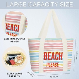 HODREU Beach Bag for Women, Waterproof Sandproof, Wet Dry Bag for Swimsuits Wet Clothes Diaper Yoga Gym Clothes Pool Rainbow