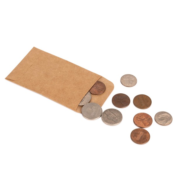 Coin And Small Parts Envelopes 500 Pack 2.25"x 3.5" With Gummed Flap For Homes And Office Use (500 Pack)