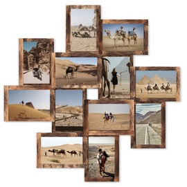 J.M.Deco 12 Opening Collage Picture Frames Wall Decor, 4x6 Collage Photo Frames with Metal hooks, Picture Frame Set for Home Decoration, Wedding Gift, One-Piece Frame, Gold