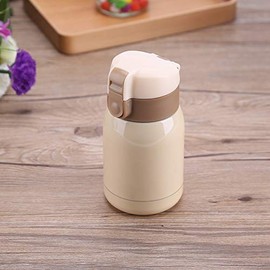 Yosooo Mini Taza térmica de Acero Inoxidable 180/360ML, Taza con Aislamiento de vacío de Doble Pared Botella de Agua Termal Taza de Oficina(Beige180ml)