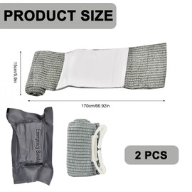 Israelische Bandage, 2 Stück, 15,2 cm, Kompressionsbandage, taktisches Tourniquet, Vakuumsteril-Trauma-Verband für Notfall, Selbstrettung, Erste-Hilfe-Kampf-Wundversorgung