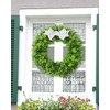 HARMIX 24" Faux Round Boxwood Wreath, Artificial Boxwood Wreath Front