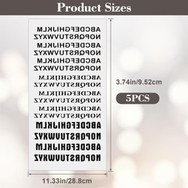 PAGOW 5 Sheets Temporary Tattoo Letters, Waterproof Fake Tattoos, Temporary Tattoo Stickers for Adults Men Women Face Body Fingers (Black)