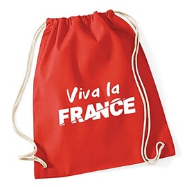 Hippowarehouse Viva la France Drawstring Cotton School Gym Bag 37cm x 46cm, 12 litres