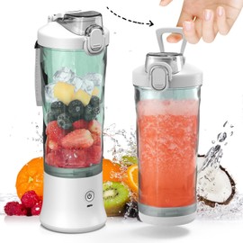 DENOKIN Portable Blender 20oz Vessel, Cordless Personal Size Blender for Shakes and Smoothies with 6 Blade, Small Blender for Kitchen, Home, Travel