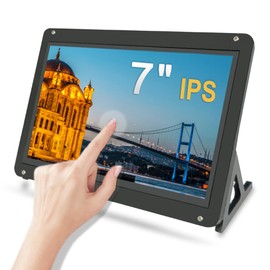 LESOWN 7 inch Raspberry Pi Monitor Touchscreen with Case, Touch Display 7 inch LCD Screen 1024x600 IPS Small HDMI Monitor Speakers for Win Driver Free
