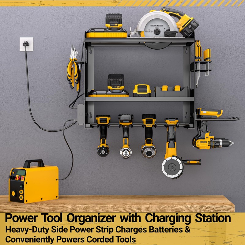 YYR Power Tool Organizer Wall Mount with Charging Station, Cordless
