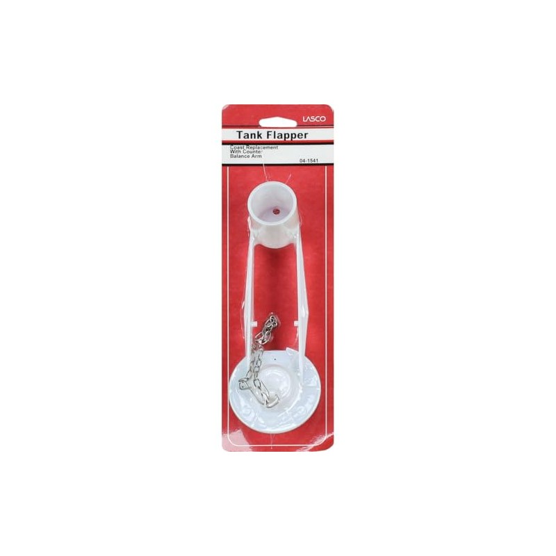 LASCO 04-1541 Coast Style Counter Balance Toilet Flapper with Stainless