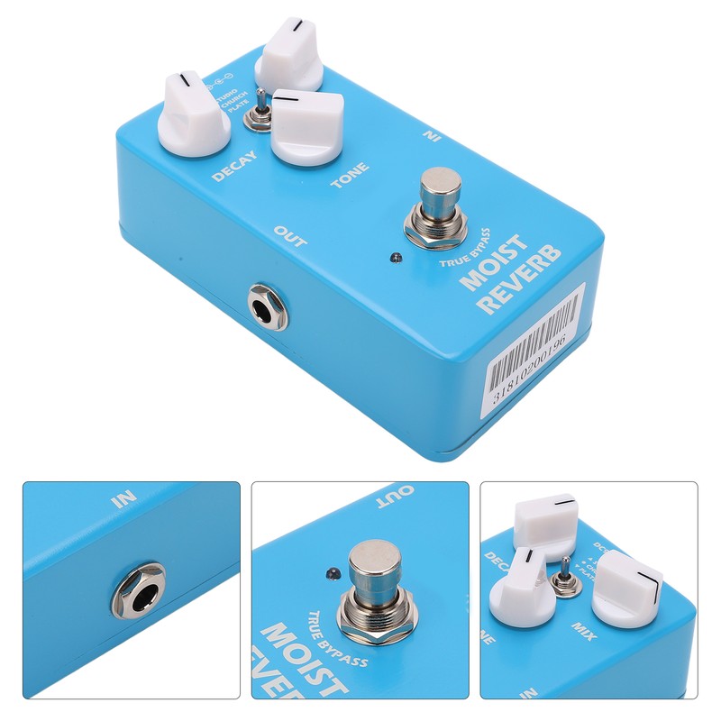Electric Guitar Effect Pedal Moist Reverb 3 Modes Adjustable Single