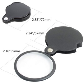 5X Mini Magnifying Glass Folding Pocket Magnifier Bigeye Glass Handheld Loupe for Reading Newspaper, Book, Magazine, Science Class, Hobby, Jewelry 60mm