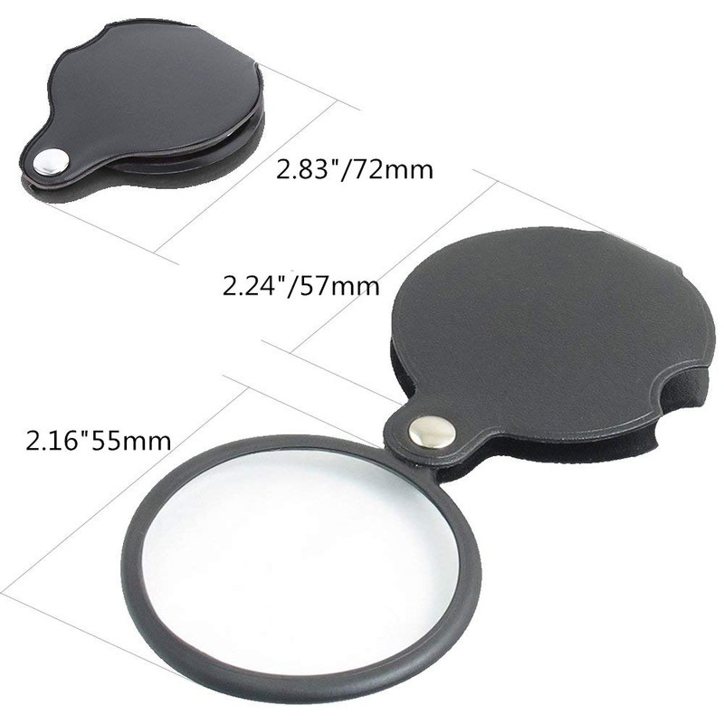 5X Mini Magnifying Glass Folding Pocket Magnifier Bigeye Glass Handheld