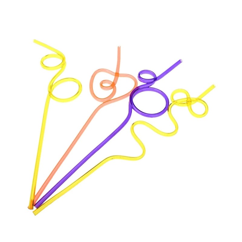 Reusable Straws Set of 30 Flexible Plastic Straws Funny Christmas