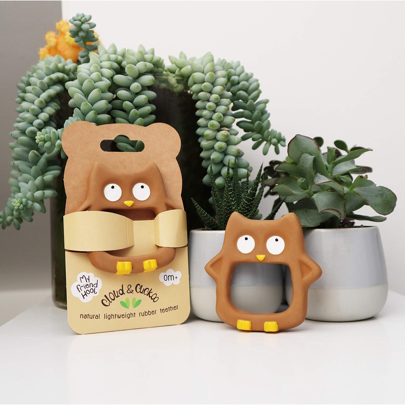 Cloud and Cuckoo My Friend Hoot Teether | Natural Rubber