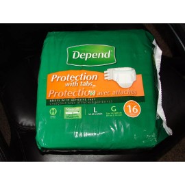 Depend Briefs W/ Adhesive Tabs Max Absorbency 16 Pack New Unopened Unisex 35-49
