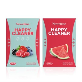 Newellme  Happy Cleanse - Superfood Powder/Probiotics/Digestive Enzymes/Moringa - Supports gut health - Boosts immunity Dietary:_NEWELLME Happy watermelon flavor + berry flavor