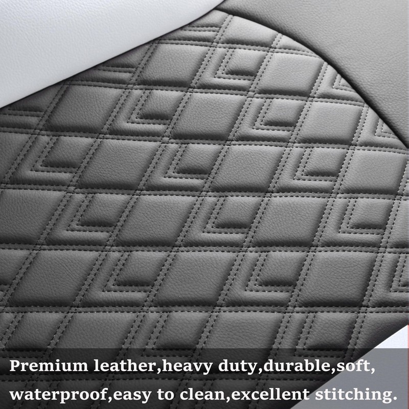 JOJOBAY Chevy Silverado Seat Covers,Leather Seat Covers for GMC Sierra,Custom