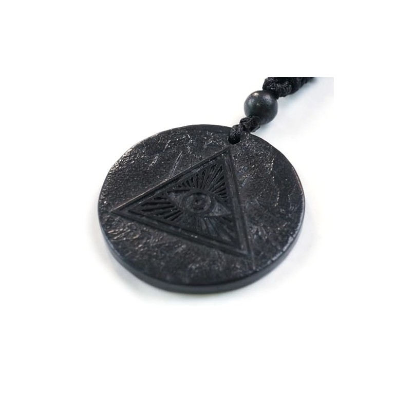 RICHRAIN RICHRAIN Halskette mit Anh?nger aus echtem natrlichem Schungit, spirituelle