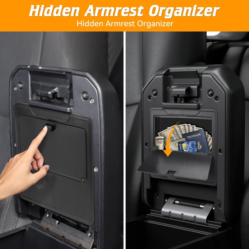 TIEZFUL Center Console Organizer Combo Compatible with Toyota Tacoma 2024