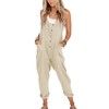 Yeokou Womens Overalls Linen Cotton Jumpsuits Loose Casual Jumpers with