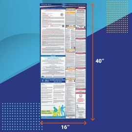 2025 Texas State and Federal Labor Law Poster - Spanish Version - OSHA Workplace Compliant - Mandatory Regulations Posting for Employees - All in One Required Compliance Posting 16" x 40" - Laminated (Spanish)