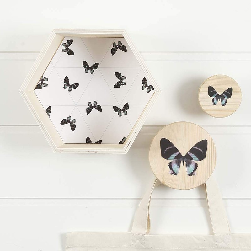 Creativ Company 56430 Hexagon Shelves, H: 14,8+19+24,2 cm, Depth 10