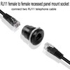 QIANRENON RJ11 Embedded Threaded Fixed Mount Adapter CAT3 RJ11 6P4C