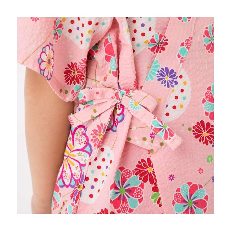 Cotton Town (Watanosat) Size 110/Pink Girls Ripple Jinbei