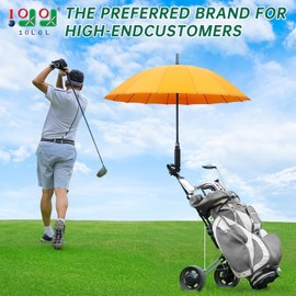10L0L Golf Umbrella Holder for Trolley, Heavy Duty Resistant to Wind Gust Upto 12 Metal Universal Umbrella Holder for Golf Trolley/Motocaddy/Powakaddy/Pram/Wheelchair, Black