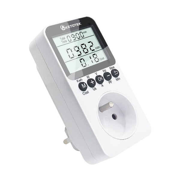 KETOTEK Energy Meter Wattage Digital Power Consumption Meter 3680W Electricity