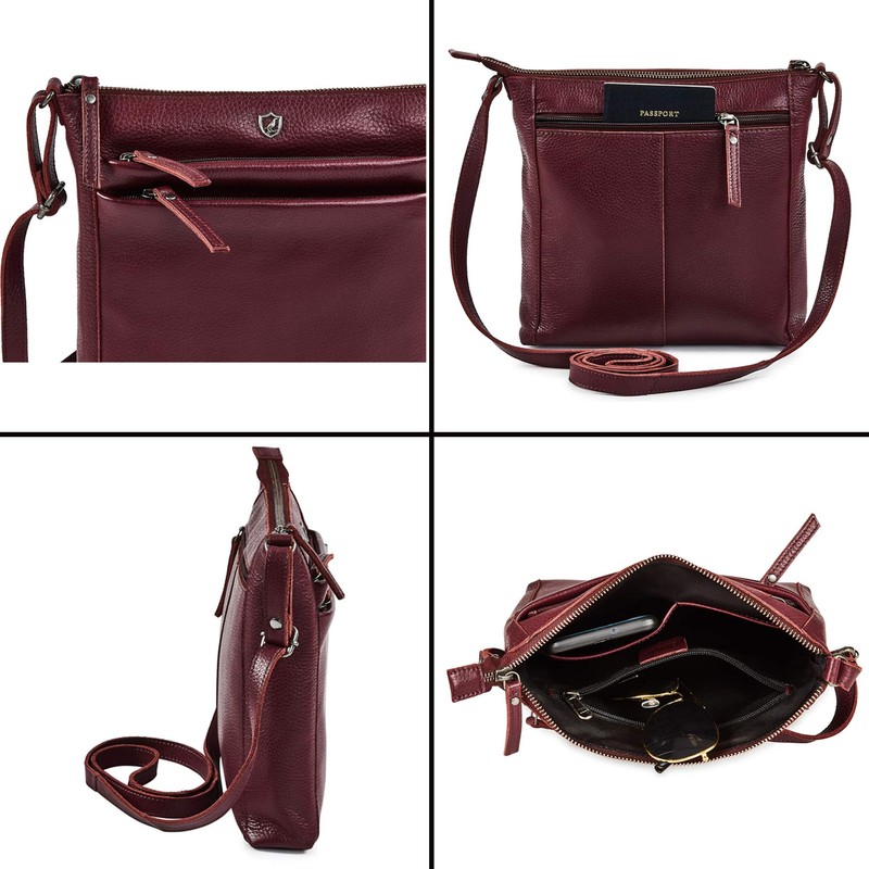 Cochoa Small Soft Pebbled Real Leather Women Crossbody Handbags &