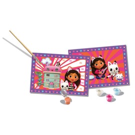 Ravensburger - CreArt Junior Series: Gabby's Dollhouse Painting Set by Numbers Includes Two Pre-Printed Tables, a Brush, Paints, Creative Game for Boys and Girls 5+ Years