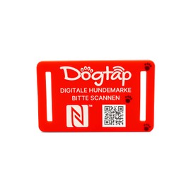 Dogtap Light Big, digitale Hundemarke für mittlere bis große Hunde, mit NFC-Chip und QR Code für Kontaktdaten und Steckbrief, aus Silikon, wasserfest, flexibel, 67 x 40 mm