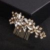 BERYUAN Clear Flower Crystal Rhinestone Teardrop Hair Comb Rhinestone Wedding