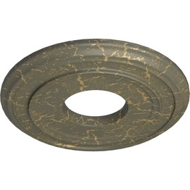 12 3/8"OD x 4"ID x 1 1/8"P Classic Ceiling Medallion (Fits Canopies up to 7 1/4"), Hand-Painted Witch Hazel Crackle