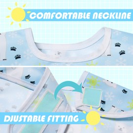 Little Dimsum Little Dimsum Baby Bib Feeding Bibs Waterproof Drool Bib Coverall 3 PCS Set Adjustable Closure for Babies Toddlers with Large Pocket (Penguin & Bear & Triangle)