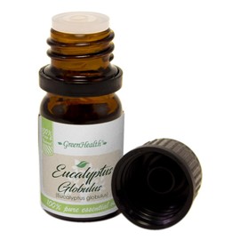 GreenHealth Eucalyptus Essential Oil – 1/6 fl oz (5 ml) Amber Glass Bottle w/Euro Dropper – 100% Pure Essential Oil