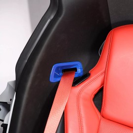 encar88_8 2PCS Blue ABS Car Interior Seat Belt Cover Trim For Corvette C8 2020-2023 US