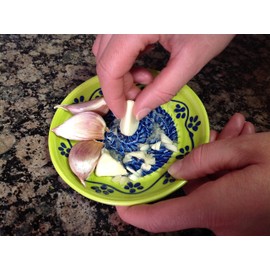 Kaladia Ceramic Grating Plate/Ceramic Slicer, Ideal for Ginger, Parmesan, etc., Design: Blue with Sun, Diameter: 12 cm, Handmade and Hand-Painted in Spain