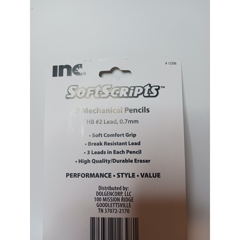 INC. ⭐️INC. Softscripts 5 Pack Mechanical Pencils 0.7 mm Lead