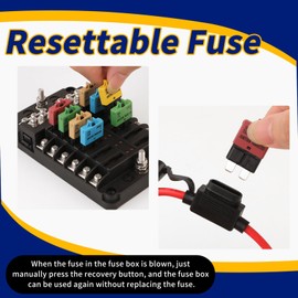 Tiooka 25 Amp Reset Fuse Circuit Breaker E39 Low Profile ATC/ATO Fuse 5 Packs 25A 12V-28V for Car Marine SUV Boat