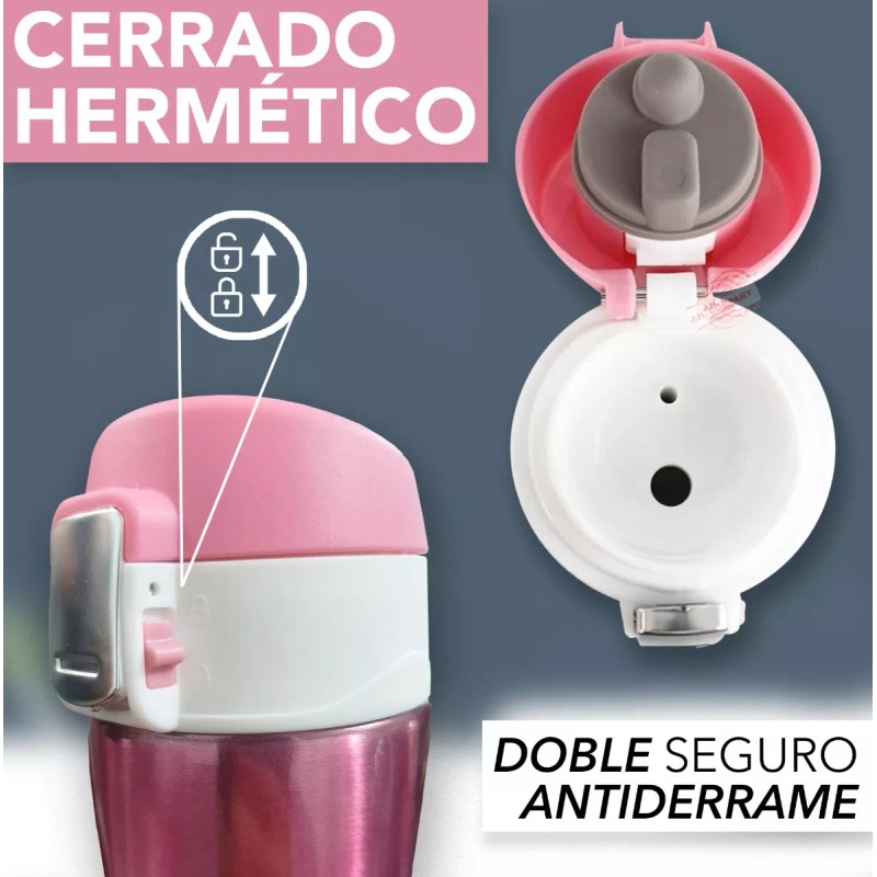 J.H COMPANY Termo De Acero Inoxidable Doble Seguro Antiderrame 500