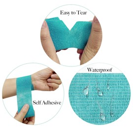 Allruyee 48 PCS Self Adhesive Bandage Wrap 2" X 5 Yards Elastic Cohesive Bandage Wrap Bandage Wrap Rolls Elastic Self-Adherent Tape for Stretch Athletic, Sports, Wrist, Ankle