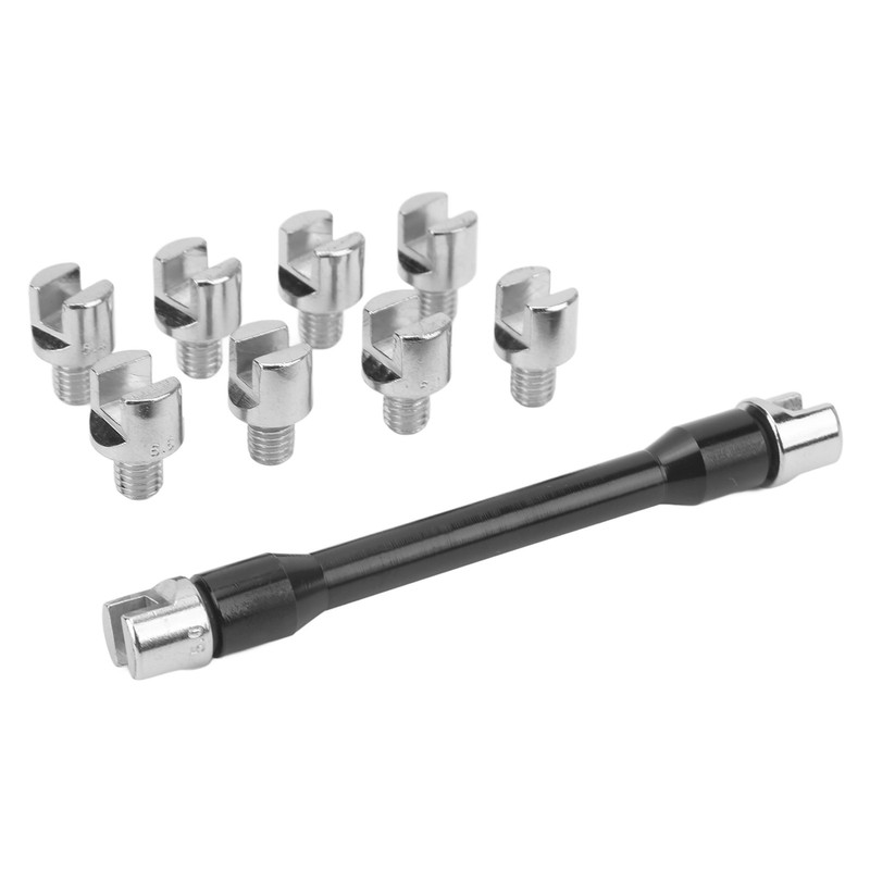 Motorcycle Spoke Wrench Set Spoke Spanner Kit with 10 Interchangeable