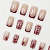 24Pcs French Tip Press on Nails Square Fake Nails Short