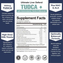 Totaria Tudca 1000mg + Cardo Mariano Con 120 Caps Hecho Usa