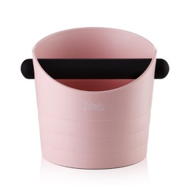 Large Espresso Knock Box, 1.2L Coffee Ground Knock Box,Shock-Absorbent Barista Style Knock Container with Removable Knock Bar and Non-Slip Base (Pink)