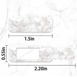 Cubierta para cámara web, 3 piezas, cubierta para cámara de laptop, capacidad de blindaje de privacidad es dos veces más grande que la tradicional, adecuada para teléfonos móviles de computadora, portátiles, tabletas, etc (mármol blanco)