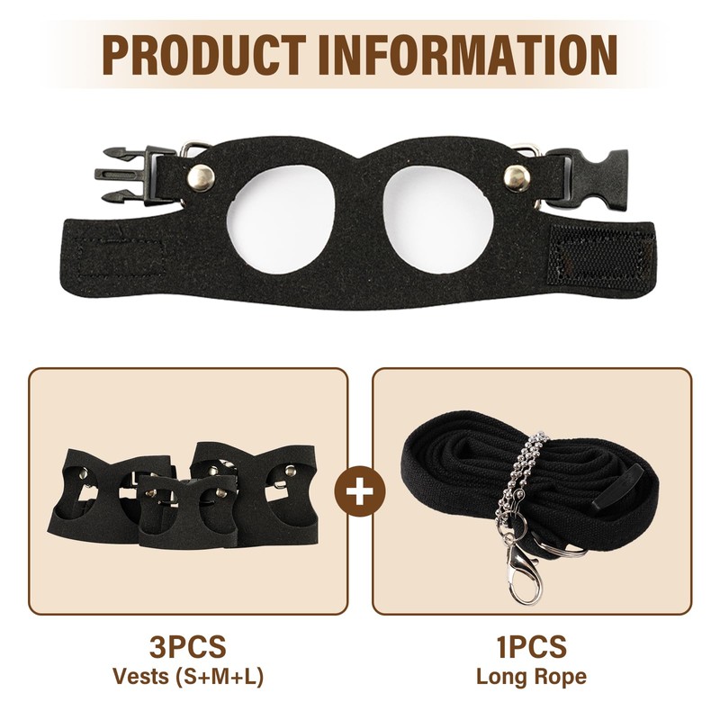 Swirge 3Pcs Rat Harness and Leash, Small Animal Training Walking